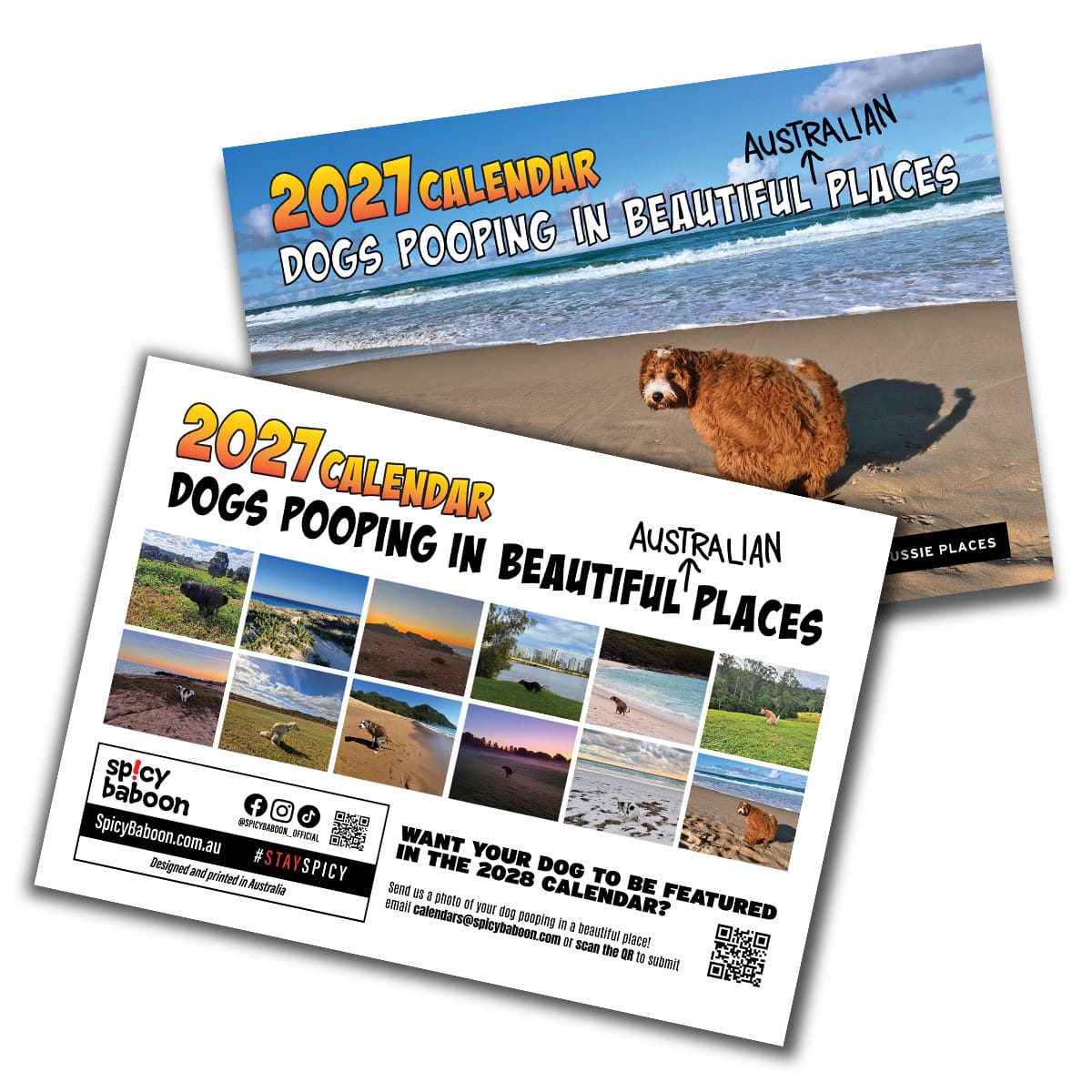 Dogs Pooping in Beautiful 'Australian' Places 💩🐶 - 2027 Calendar