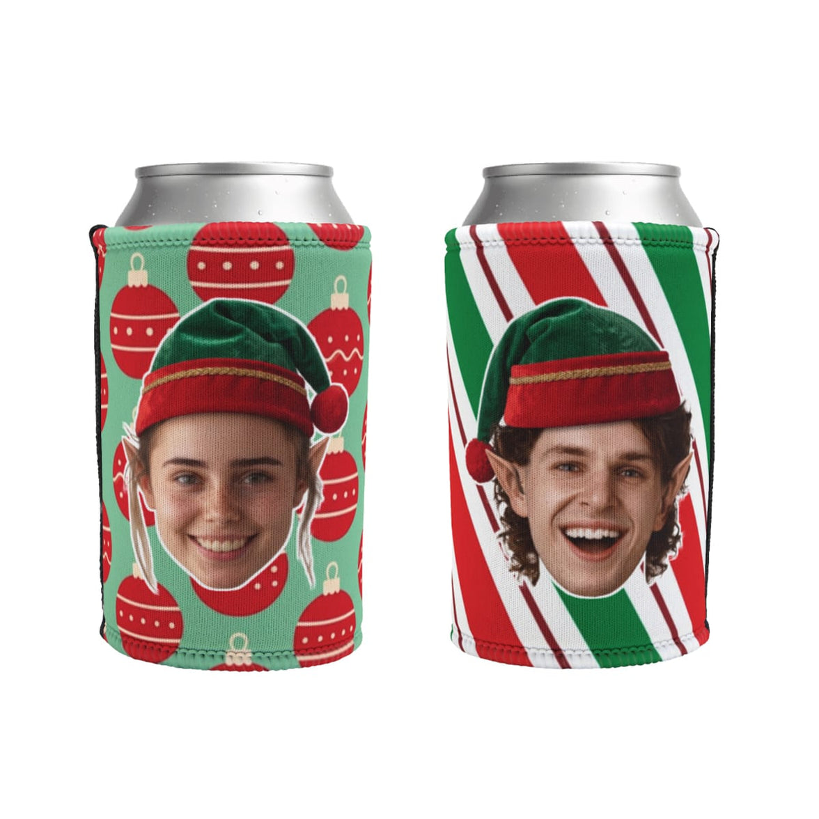 Elf Yourself Face Cutout 😜🎄- Personalised Stubby Holder