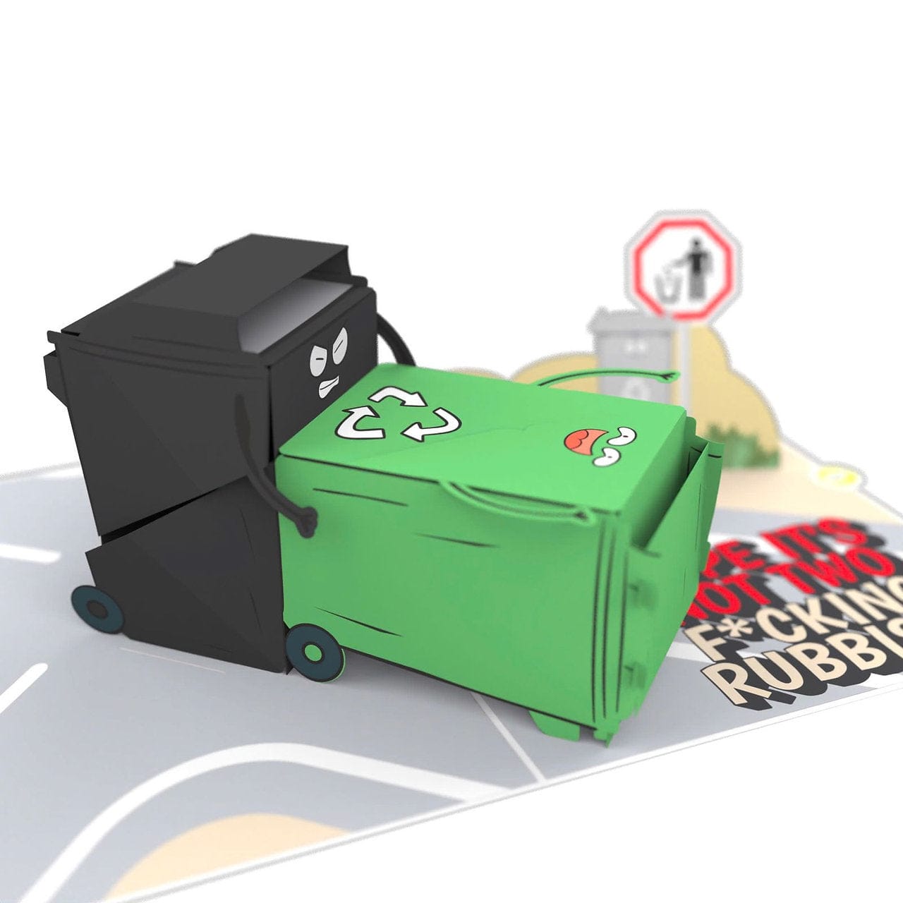 F*cking Rubbish 🗑🔥💅 - 3D Inappropriate Greeting Card