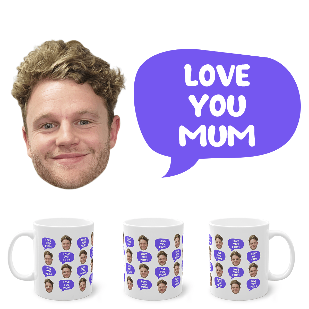 Face Love you mum - Personalised Coffee Mug
