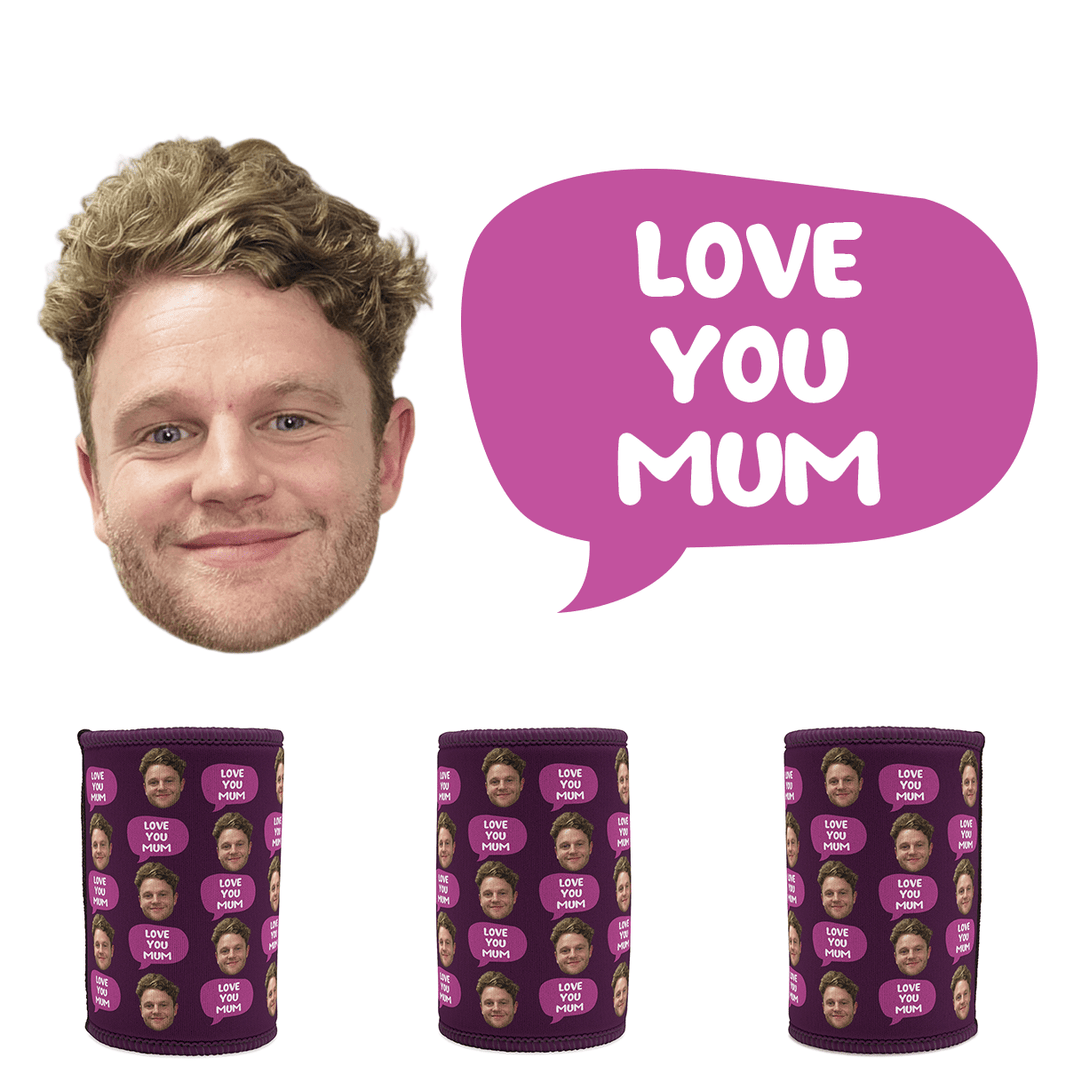 Face love you mum - Personalised Stubby Holder