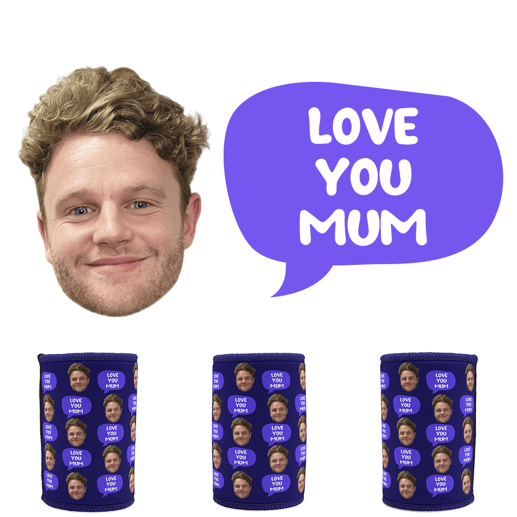 Face love you mum - Personalised Stubby Holder