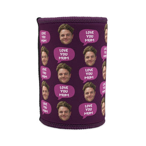 Face love you mum - Personalised Stubby Holder