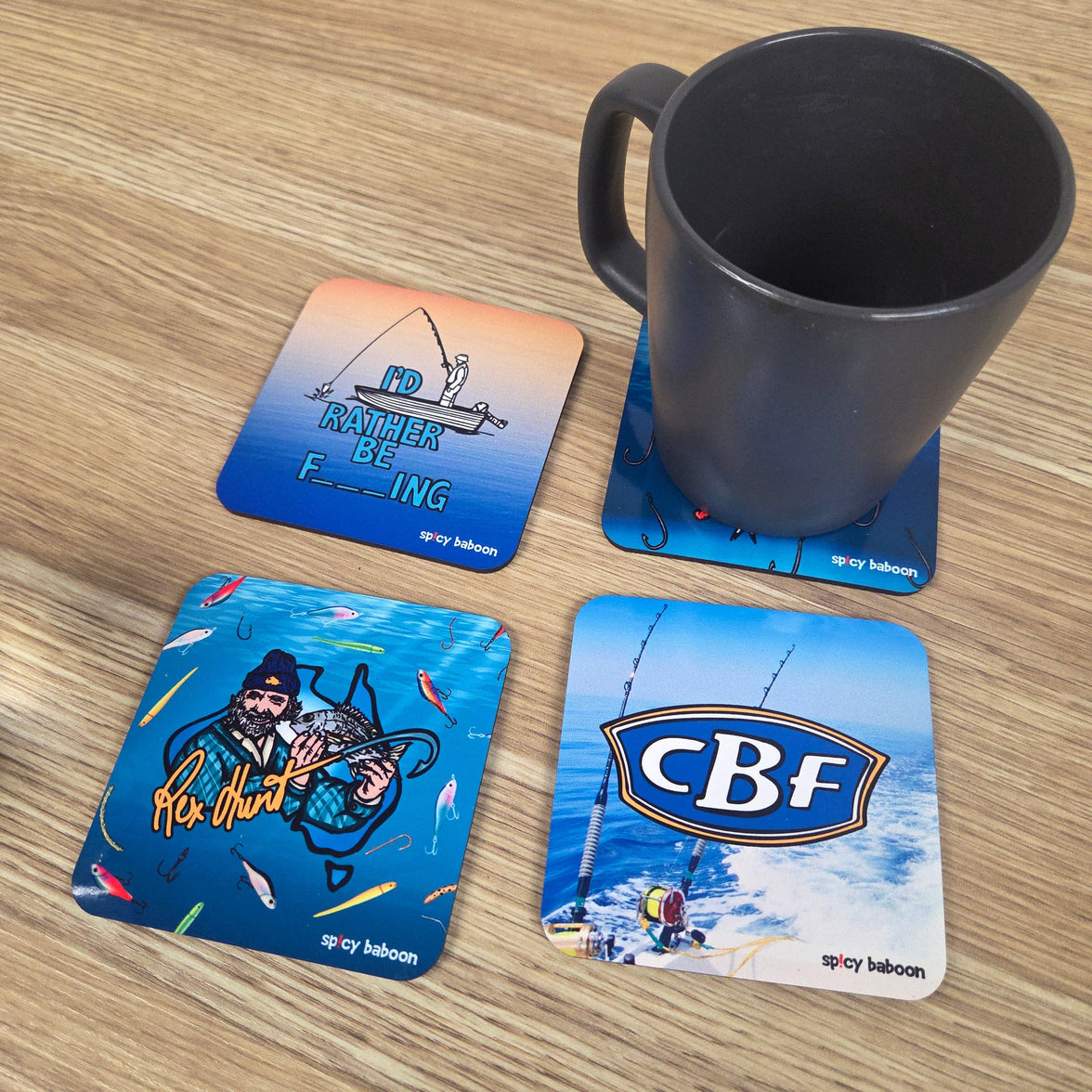 Fishing Set (4-Pack) - Coaster Set 🎣🍻