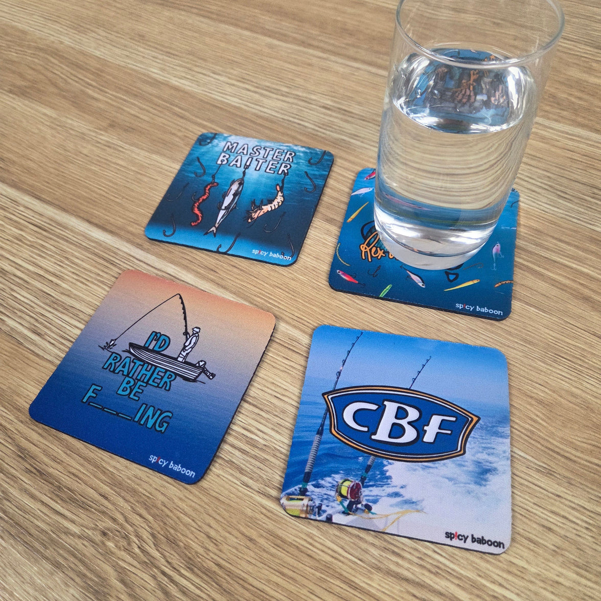 Fishing Set (4-Pack) - Coaster Set 🎣🍻