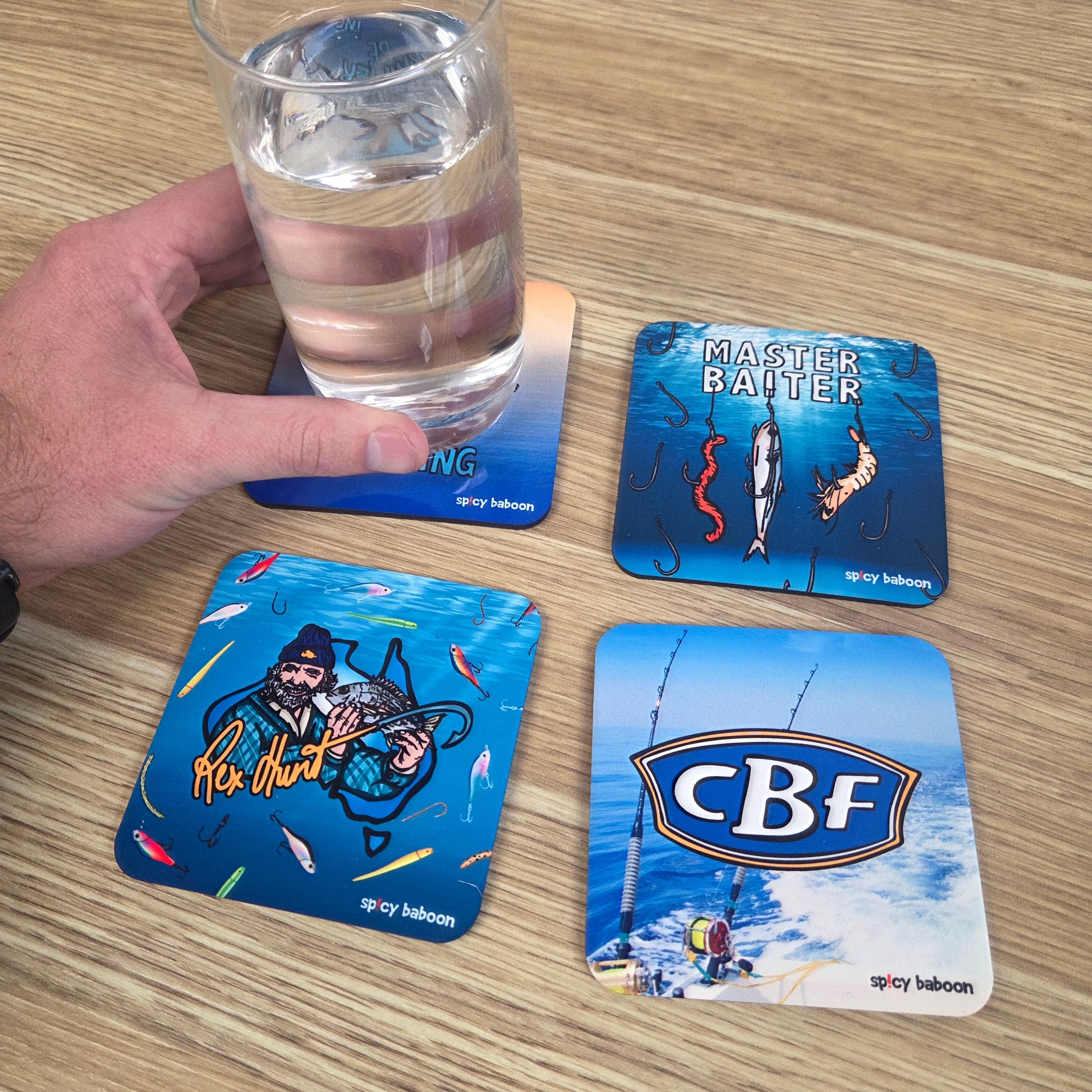 Fishing Set (4-Pack) - Coaster Set 🎣🍻
