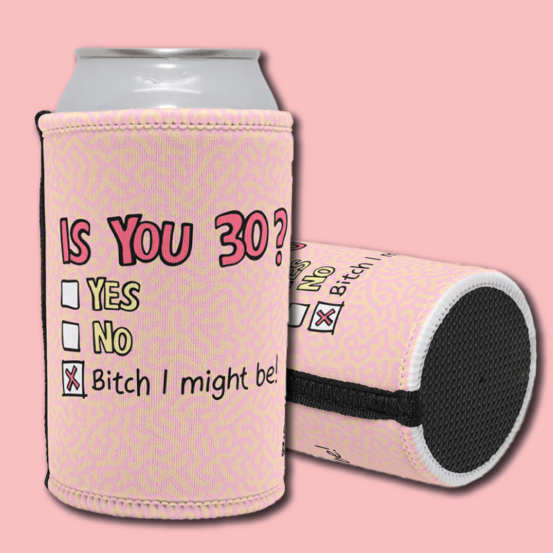 Flirty Thirty You can't ask that! 🕰️🧓 – Stubby Holder