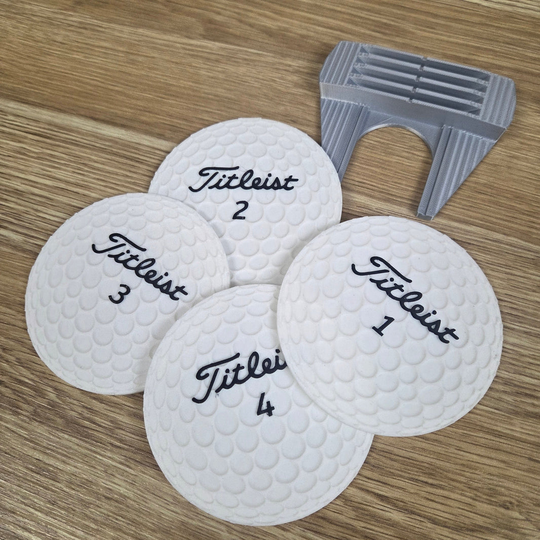 Golf Balls & Putter - 3D Coaster Set ❄️🍻