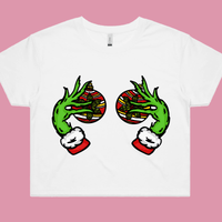 Grinch Nips 🟢🟢 - Women's Crop Top