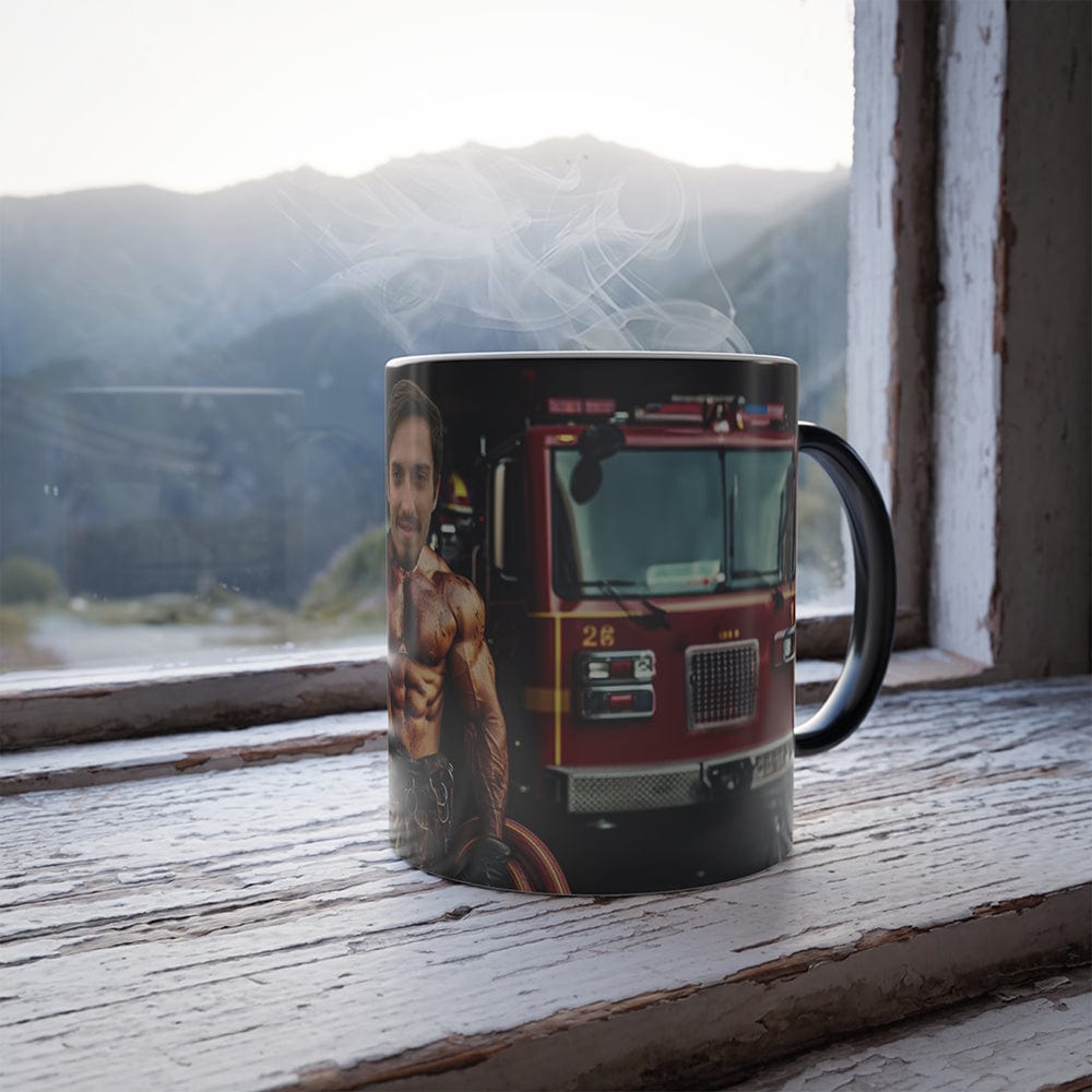 Heat Reveal Mug - Sexy Firefighter Face upload
