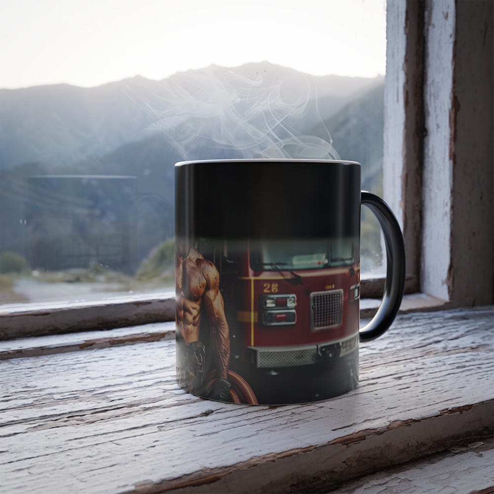 Heat Reveal Mug - Sexy Firefighter Face upload
