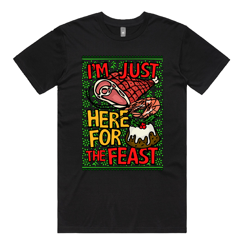 Here For The Feast 🦐🎄🐖 - Men's T Shirt