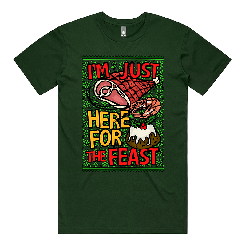 Here For The Feast 🦐🎄🐖 - Men's T Shirt