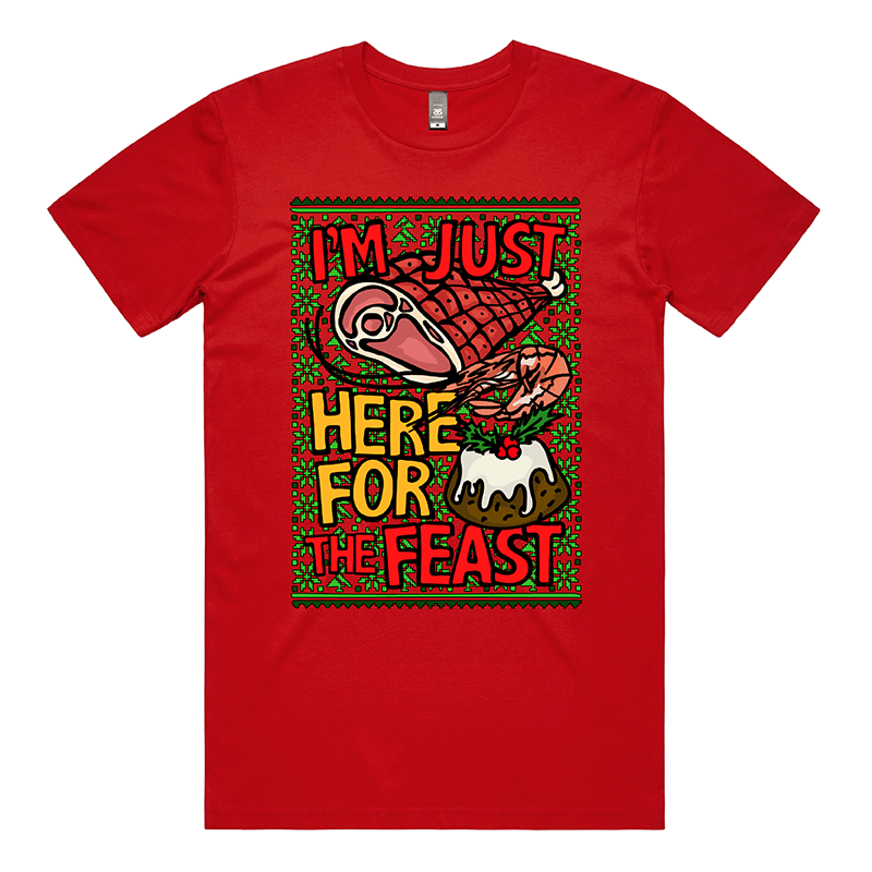 Here For The Feast 🦐🎄🐖 - Men's T Shirt