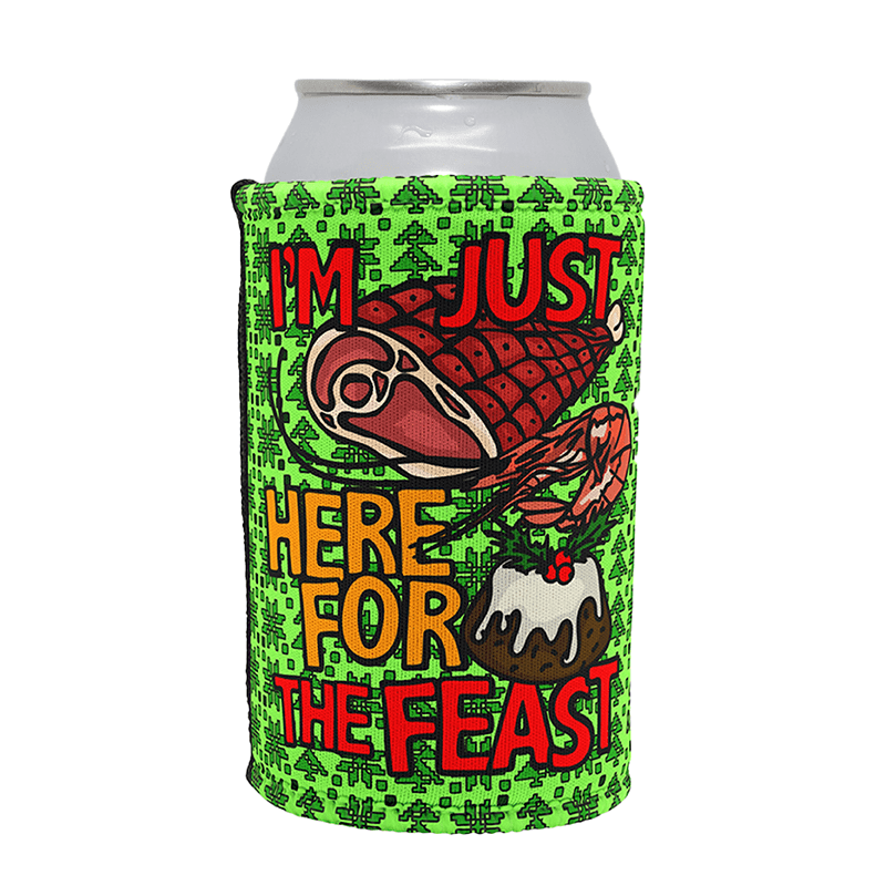 Here For The Feast 🦐🎄🐖 - Stubby Holder