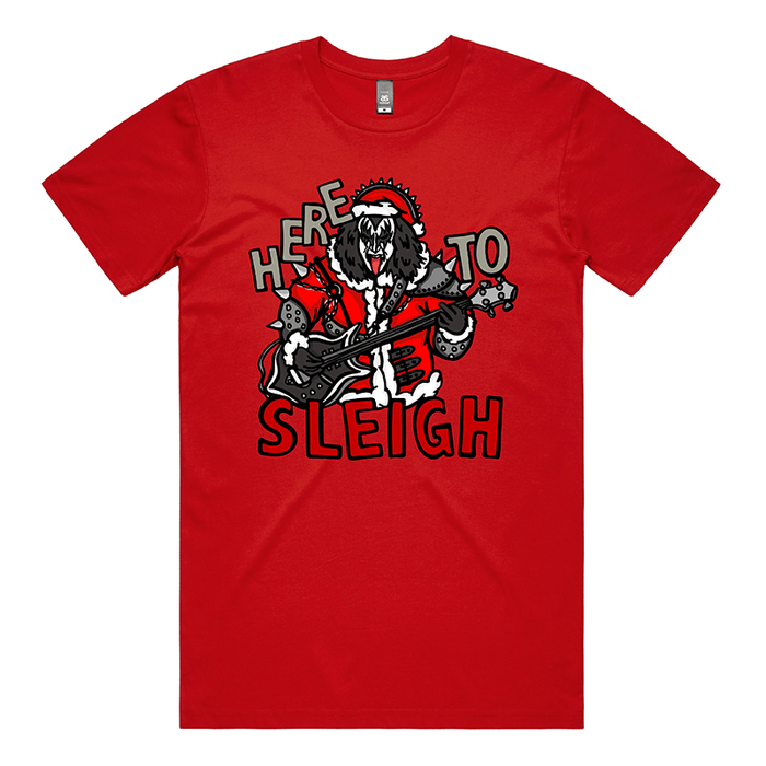 Here To Sleigh 🎅🤘 - Men's T Shirt