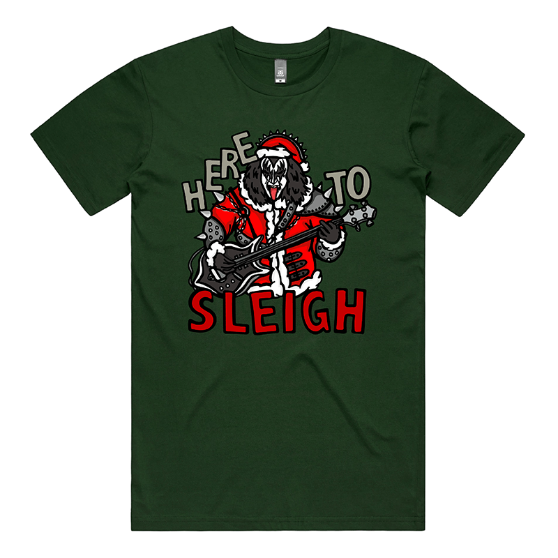 Here To Sleigh 🎅🤘 - Men's T Shirt