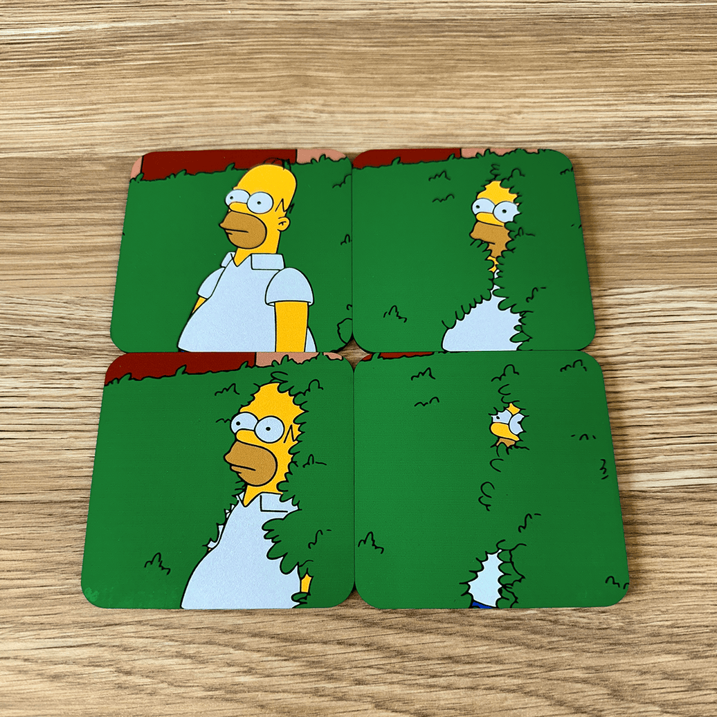Homer Bush Set (4 pack) - Coaster Set 🌲😐