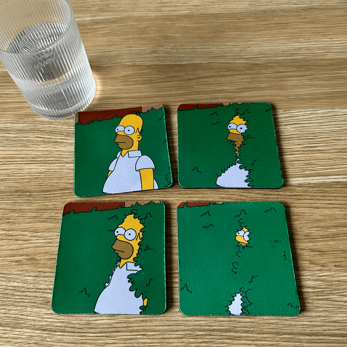 Homer Bush Set (4-Pack) - Coaster Set 🌲😐