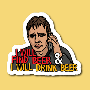 I will find beer 🔭🍻 - Sticker