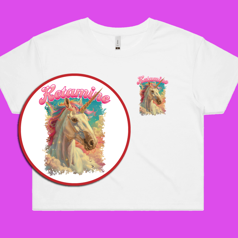Ketamine Unicorn 💉🦄 - Women's Crop Top