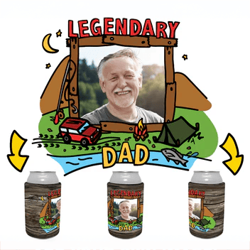 Legendary Dad (Outdoors) 🏕 - Personalised Stubby Holder