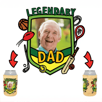 Legendary Dad (Sports) 🏉 - Personalised Stubby Holder