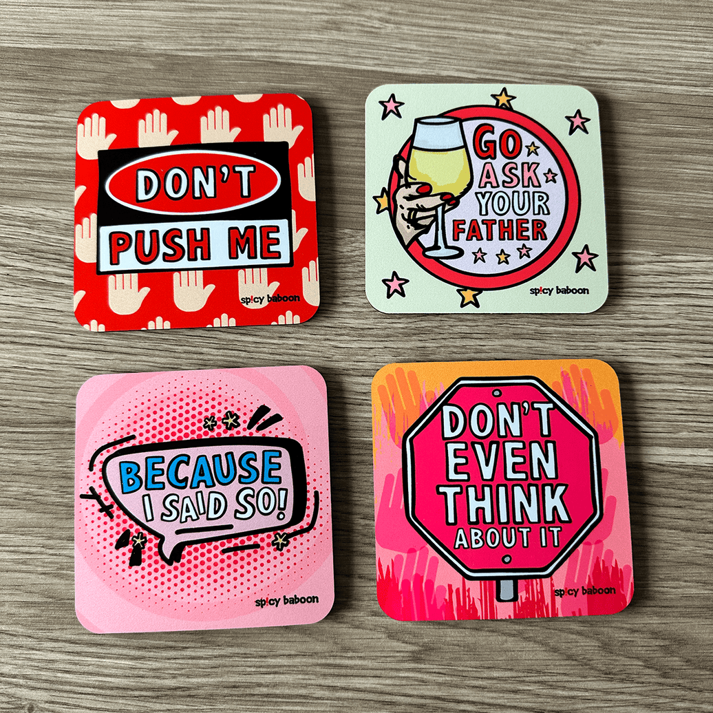 Mum Sayings (4-pack) - Coaster Set