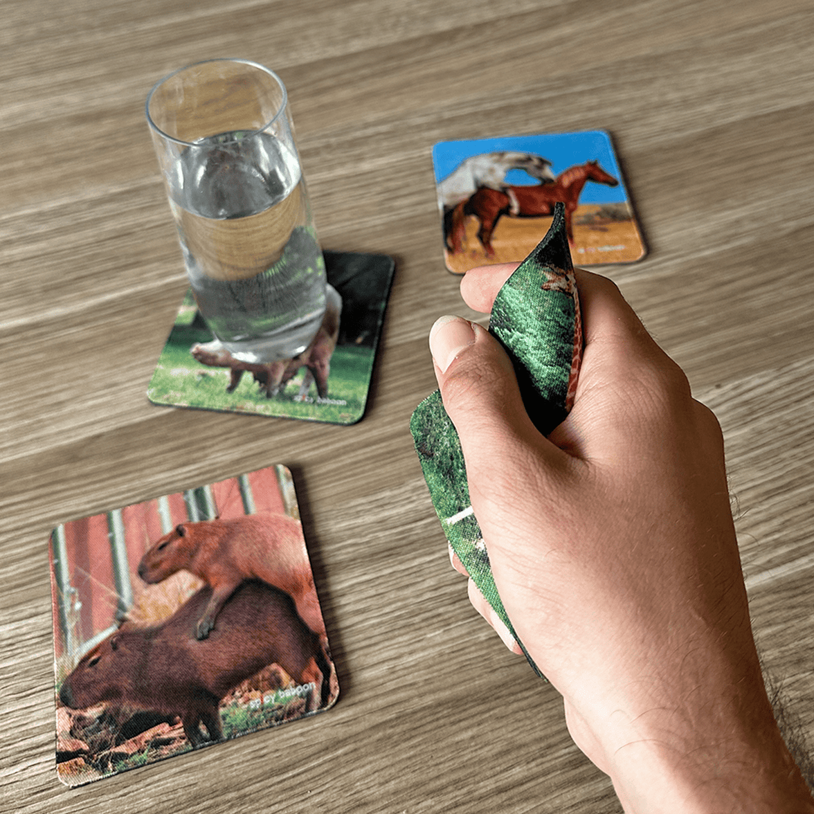 Neoprene-Base + Soft Surface Animals Humping (4-Pack) - Coaster Set  🐎🐖