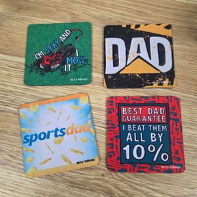 Neoprene-Base + Soft Surface Dad Set (4-Pack) - Coaster Set 🧔‍♂️🍻
