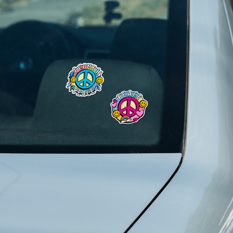 Peace & I Come In Peace ☮️ – Sticker (Pair)
