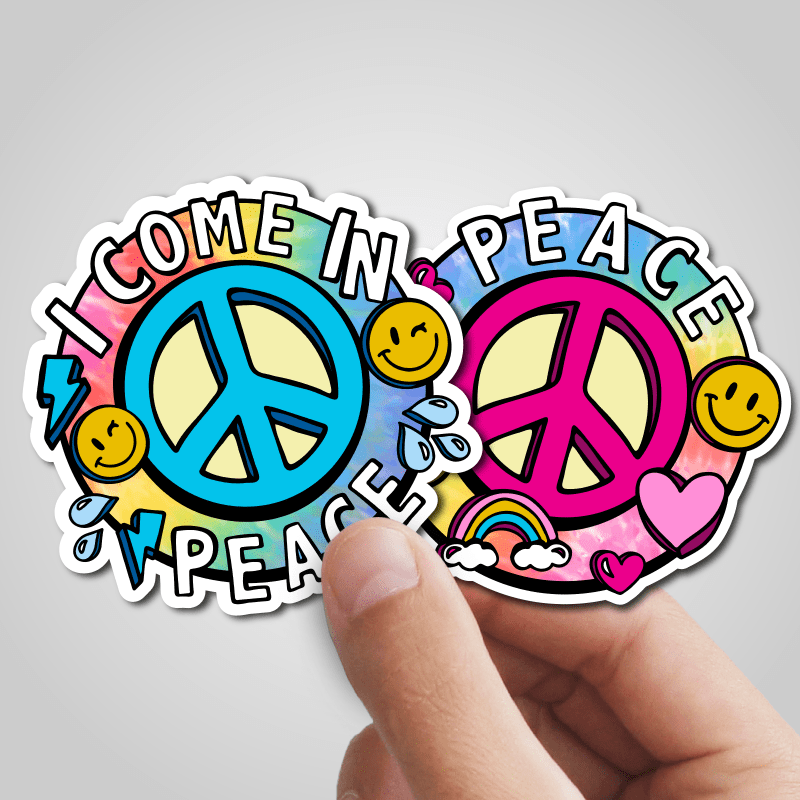 Peace & I Come In Peace ☮️ – Sticker (Pair)