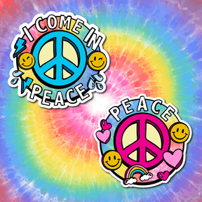Peace & I Come In Peace ☮️ – Sticker (Pair)