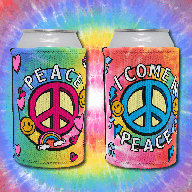 Peace & I Come In Peace ☮️ – Stubby Holder (Twin Pack)