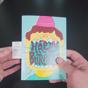 Endless Happy Birthday Burps 😮‍💨🔊 - Joker Greeting Prank Card (Glitter + Sound)