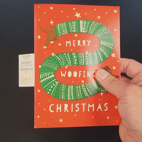 Endless Woofing Christmas 🐶🎄🔊 - Joker Greeting Prank Card (Glitter + Sound)