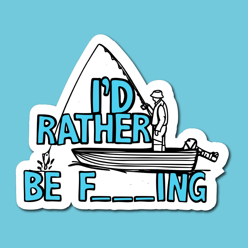 Rather Be Fishing 🐟🍆 - Sticker