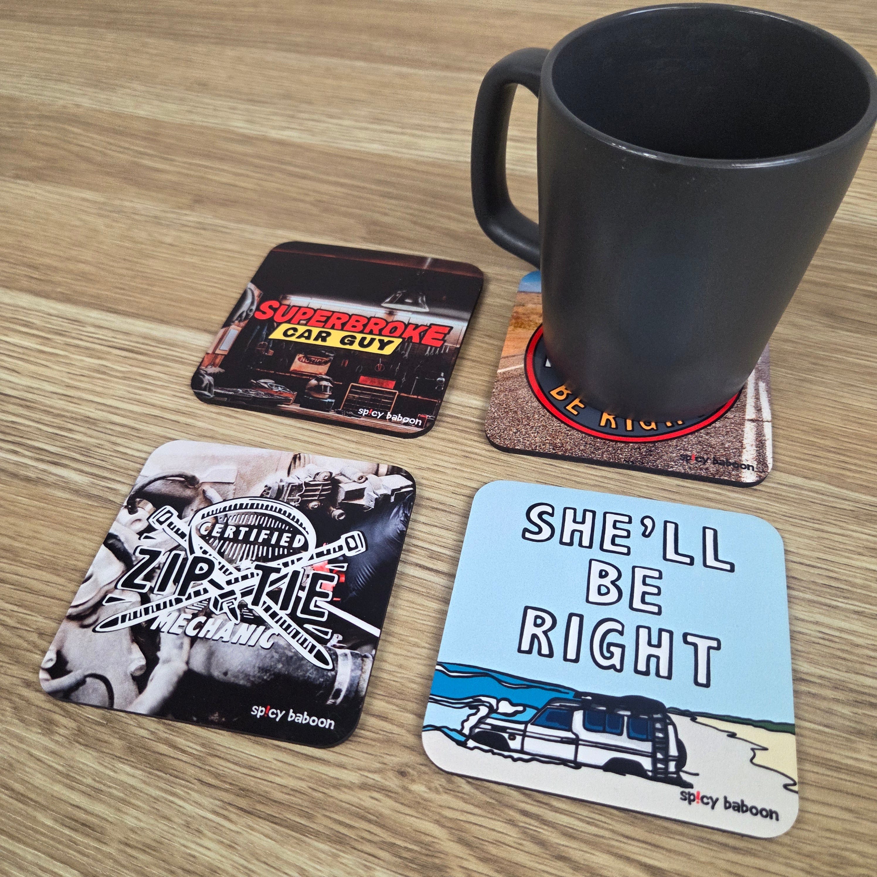 RevHead Set (4-Pack) - Coaster Set 🔧🍻