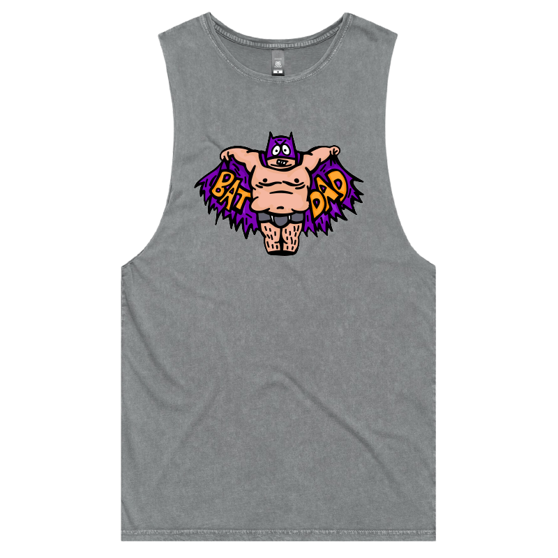 S / Ash / Large Front Design Bat Dad 🦹🏻‍♂️⚾️ - Tank