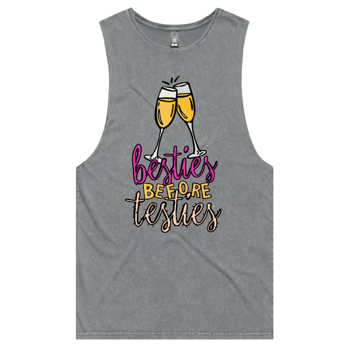 S / Ash / Large Front Design Besties Before Testies 👭🥰 – Tank