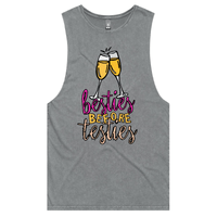 S / Ash / Large Front Design Besties Before Testies 👭🥰 – Tank