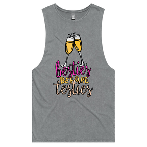 S / Ash / Large Front Design Besties Before Testies 👭🥰 – Tank