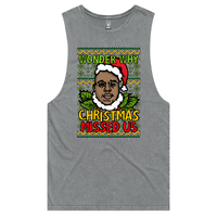 S / Ash / Large Front Design BIG Christmas 🎤🎅 - Tank