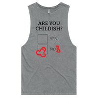 S / Ash / Large Front Design Definitely Not Childish 📋🖕 - Tank