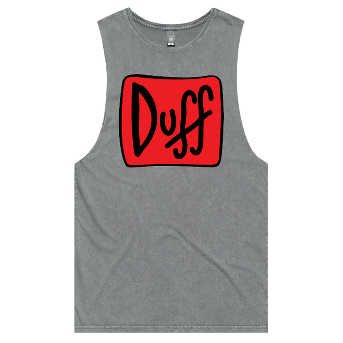 S / Ash / Large Front Design Duff 👨‍🦲🍻 - Tank