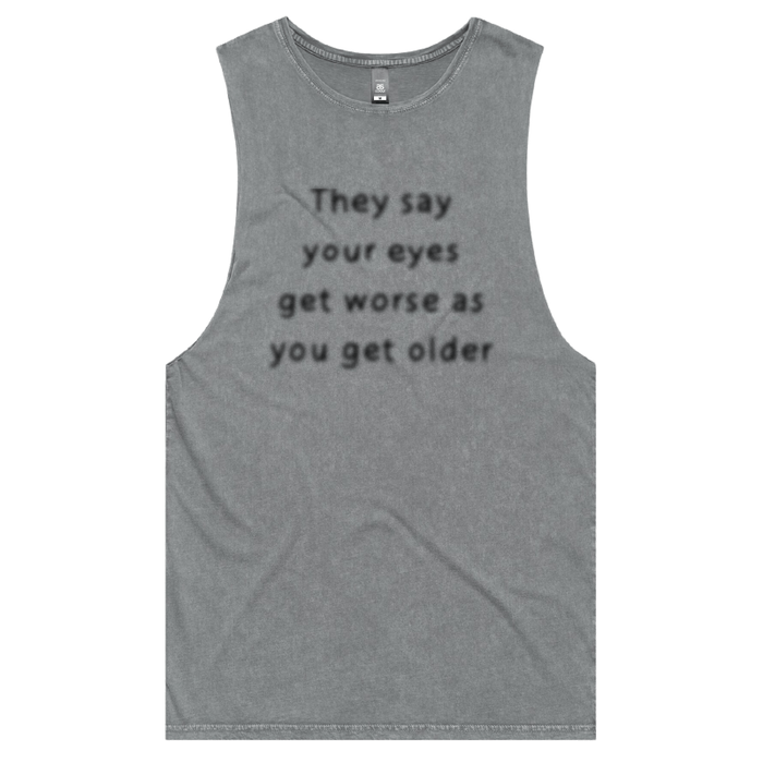 S / Ash / Large Front Design Eyes Get Worse... 👓❌ – Tank