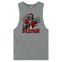 S / Ash / Large Front Design Here To Sleigh 🎅🤘 - Tank
