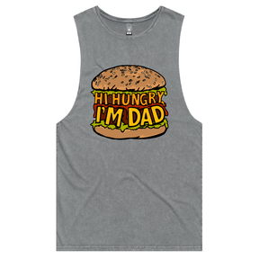S / Ash / Large Front Design Hi Hungry, I'm Dad 🍔 - Tank
