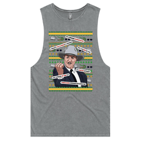 S / Ash / Large Front Design Katter's Croc-mas 🤜🐊 - Tank