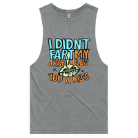 S / Ash / Large Front Design Kiss From Down Under 😘💨 – Tank